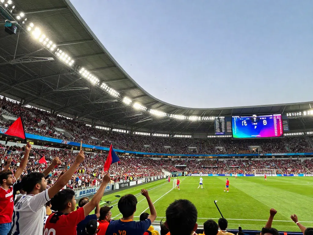 Exciting match atmosphere at a football stadium showcasing the TOP10 สโมสร.