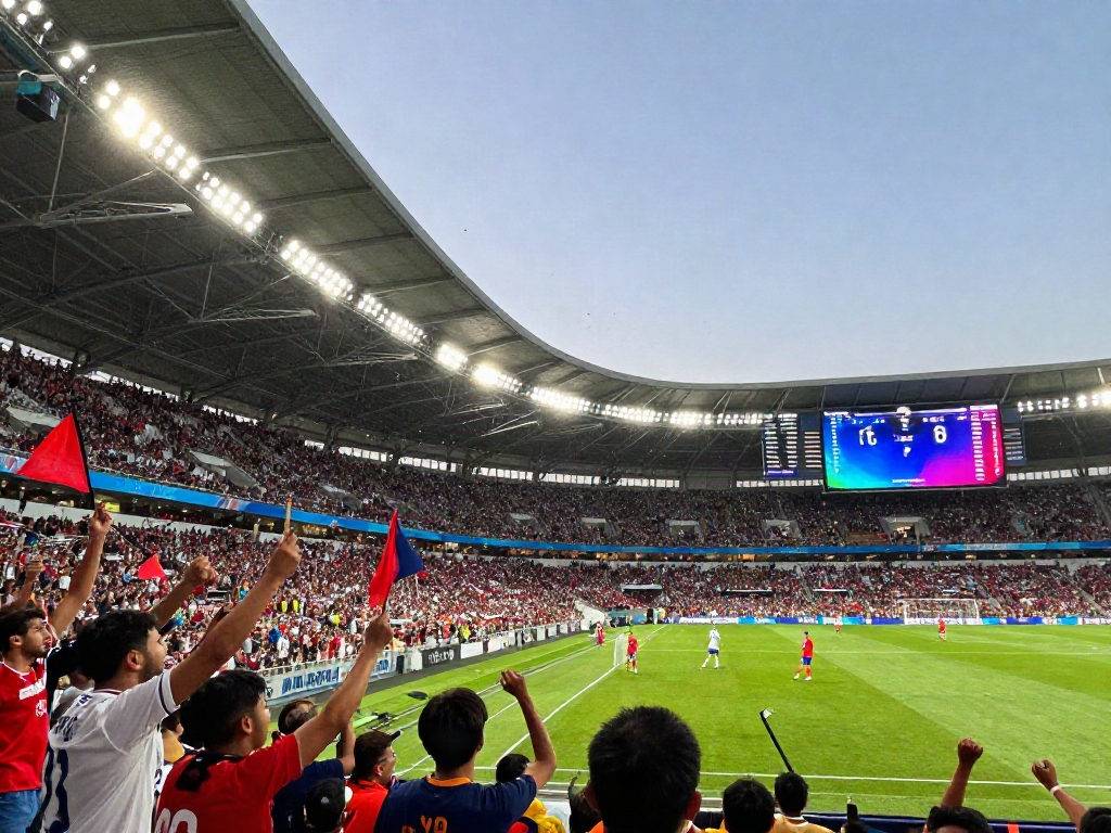 Exciting match atmosphere at a football stadium showcasing the TOP10 สโมสร.