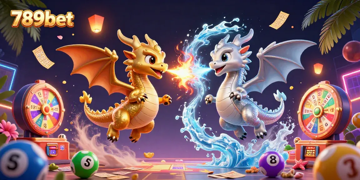 Experience thrilling lottery excitement with 789bet's vibrant 3D scene, featuring dragon gameplay and colorful game elements.