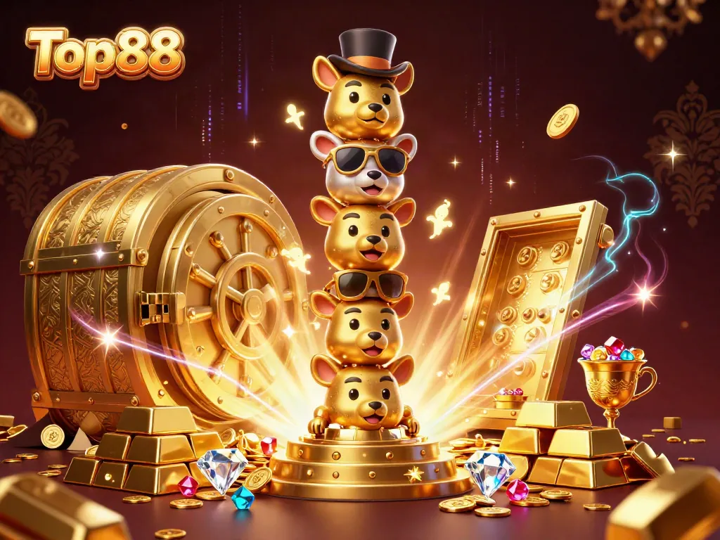 Engage in exciting gameplay with Top88, showcasing vibrant casino elements and magical totem.