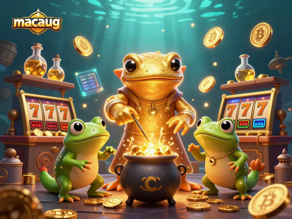 Engage with macaugg's lively casino scene showcasing vibrant slot reels and gold alchemists.