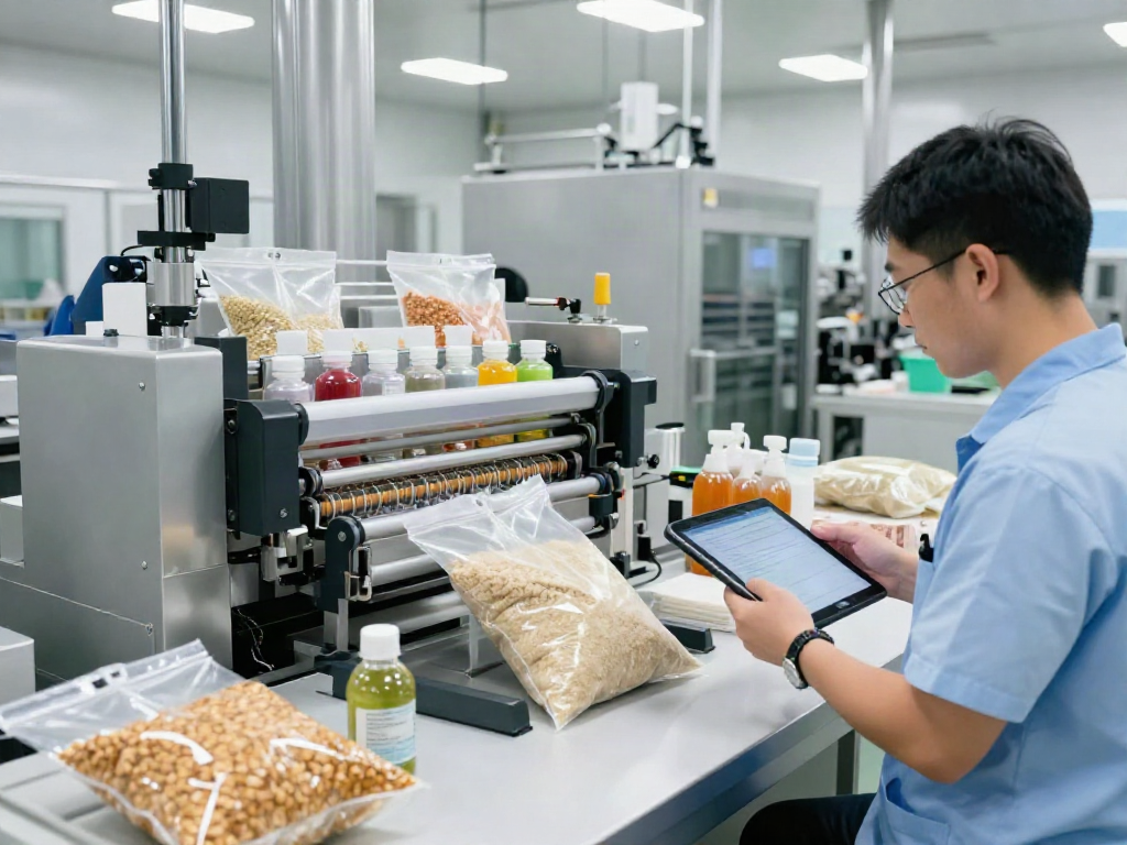 Automatic bagging machine manufacturers streamlining packaging operations in a modern facility.
