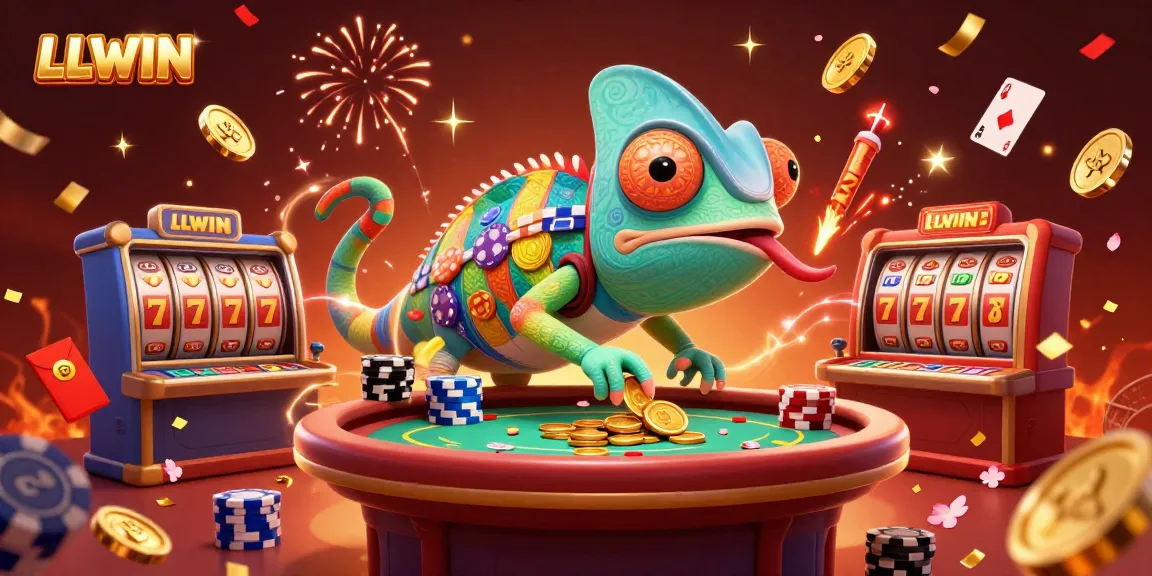 Experience thrilling games with LLWIN, where the chameleon casino owner captures the excitement of slots and jackpots.