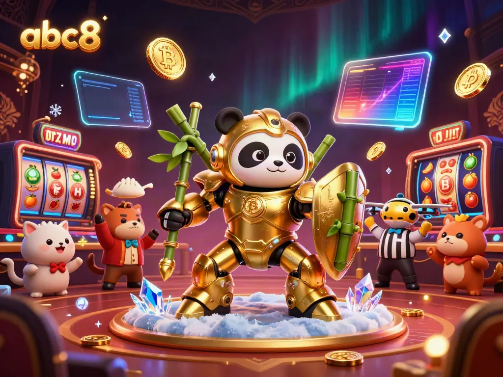 Experience the excitement of gaming at abc8, featuring vibrant casino-themed characters and digital elements.