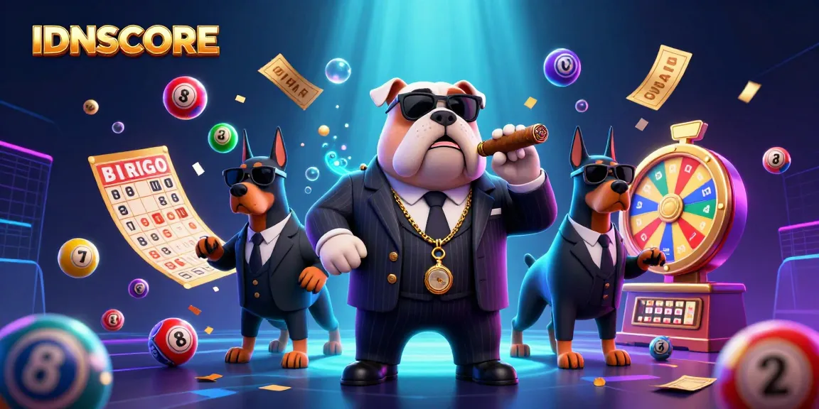 Experience IDNSCORE's vibrant online gambling scene with a mafia boss and dynamic game elements.