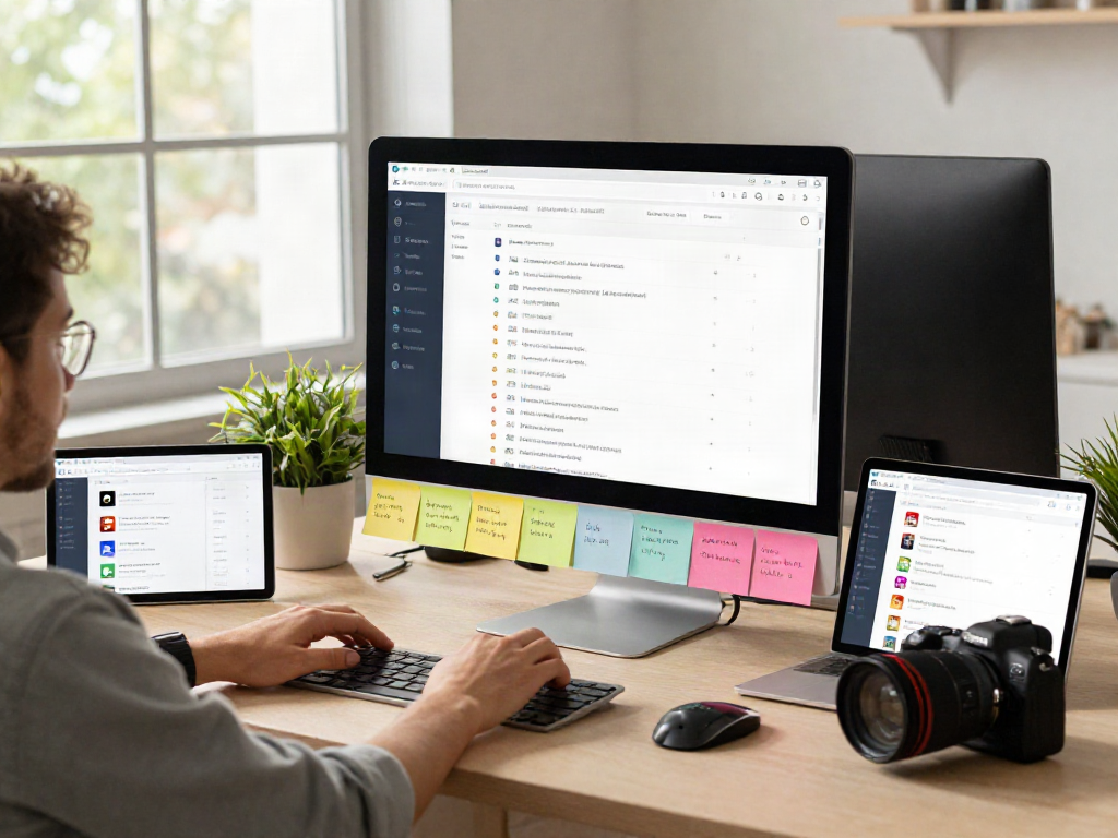 Engaging digital workspace showcasing a user exploring 링크사이트 for quick access to popular resources.
