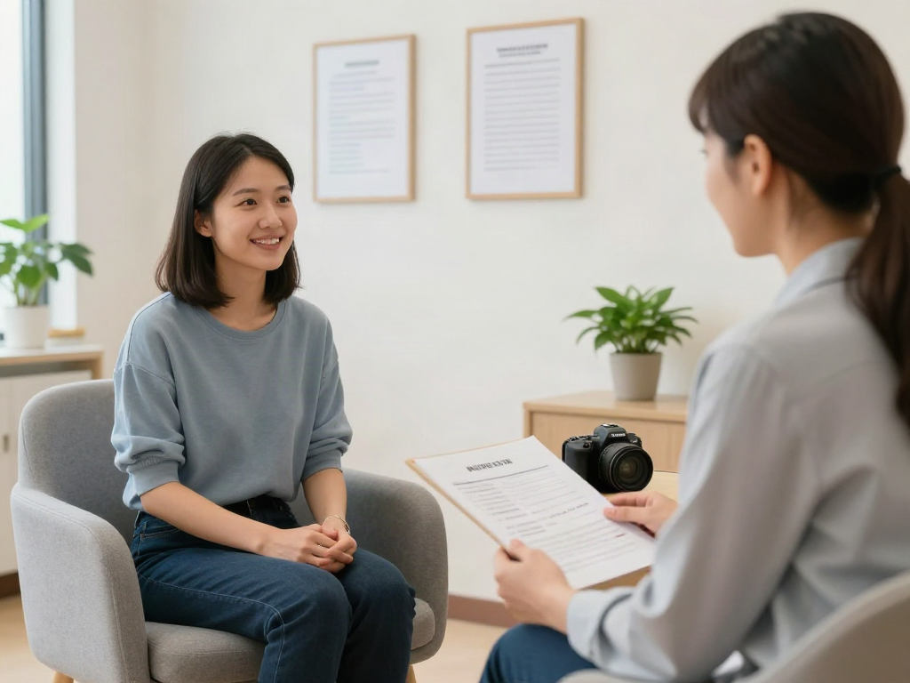 Beratungsszene zur MPU wegen Drogen mit Psychologen und Klienten.