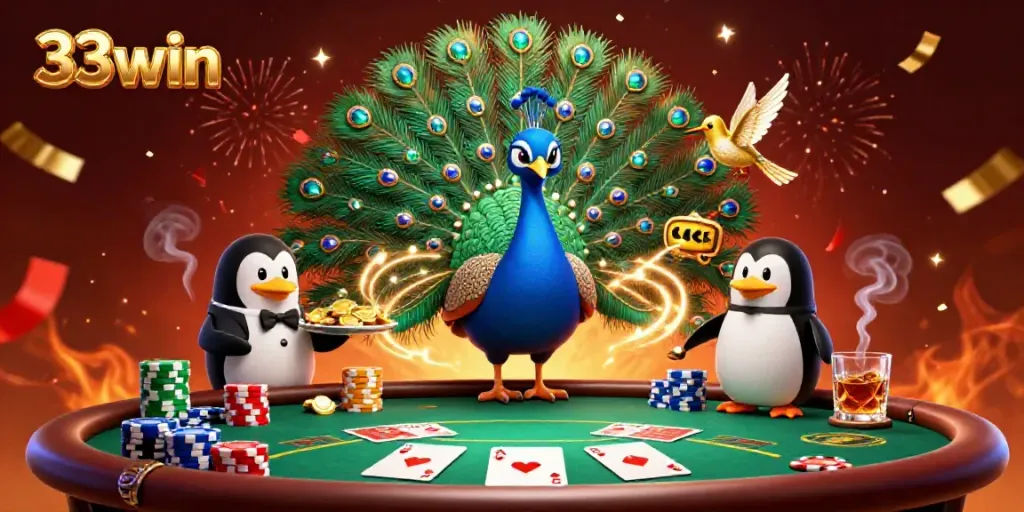 Experience thrilling gameplay with the vibrant 33win casino scene featuring stylish characters and dynamic elements.