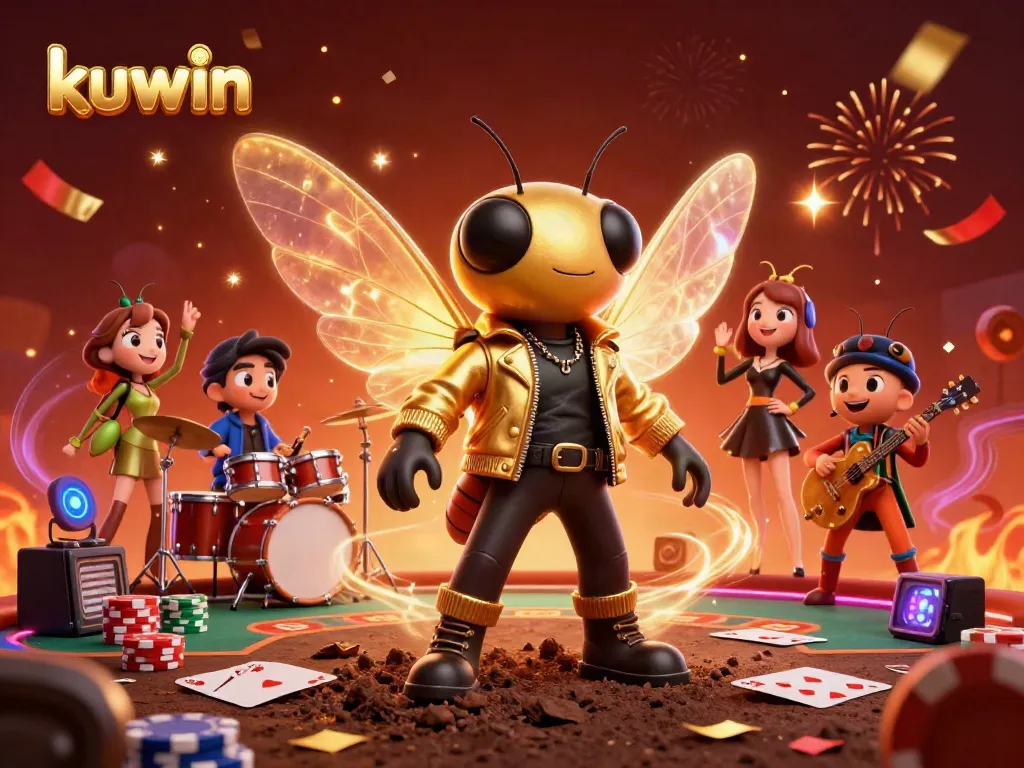 Capture exciting moments at Kuwin with vibrant characters celebrating success in a dynamic casino scene.